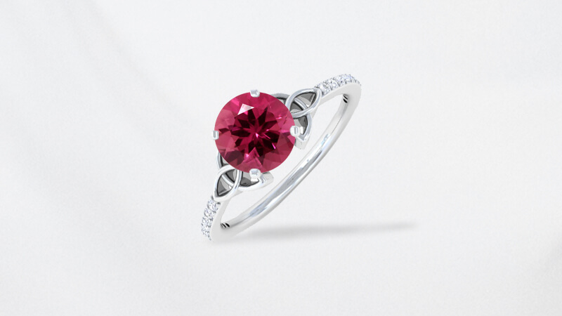 Pink sapphire Celtic Ring