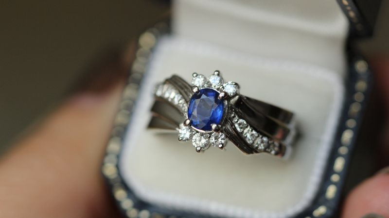 Sapphire Diamond Engagement Ring