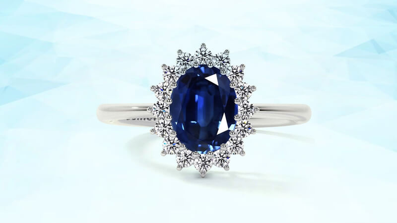 Blue sapphire engagement ring