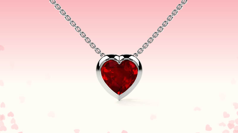heart shape ruby pendant