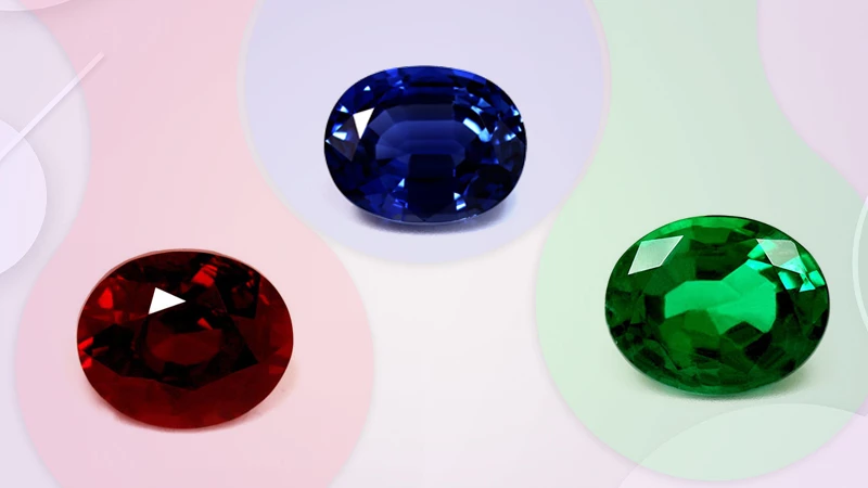 Pairs of sapphire rubies emerald 