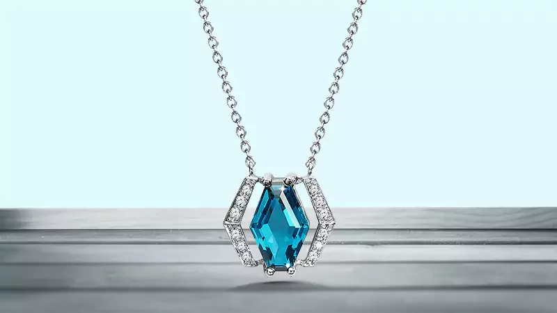 Octagonal Pendant With Accent Diamonds