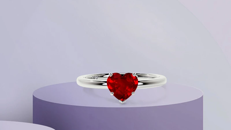 Heart-Shaped Ruby Ring