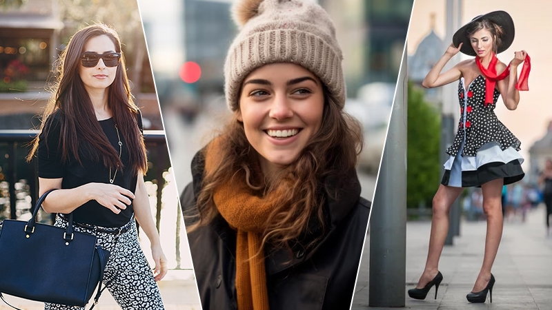 beautiful young-woman wearing hat scarf