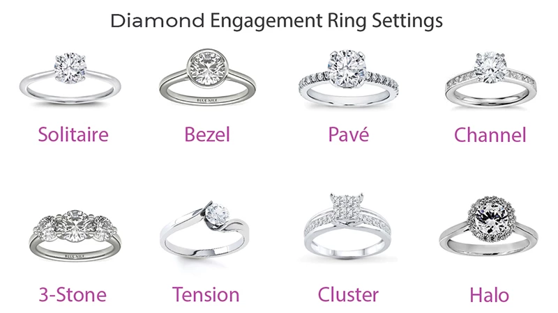 diamond engagement rings in different settings