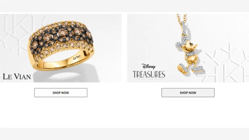 Le Vian & Disney Treasures banners on the home page