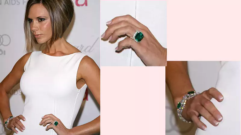 victoria beckham cushion cut emerald engagement ring