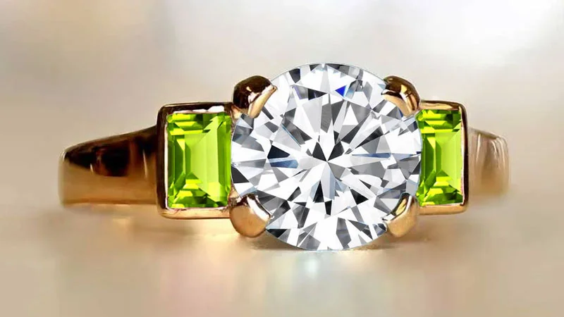 Prong-set Three-stone Round Diamond Ring
