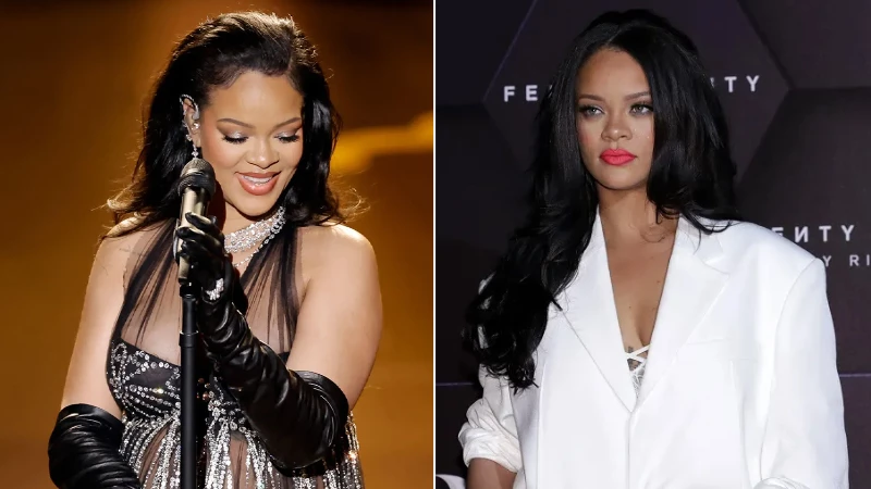 Rihanna while performing and at an event
