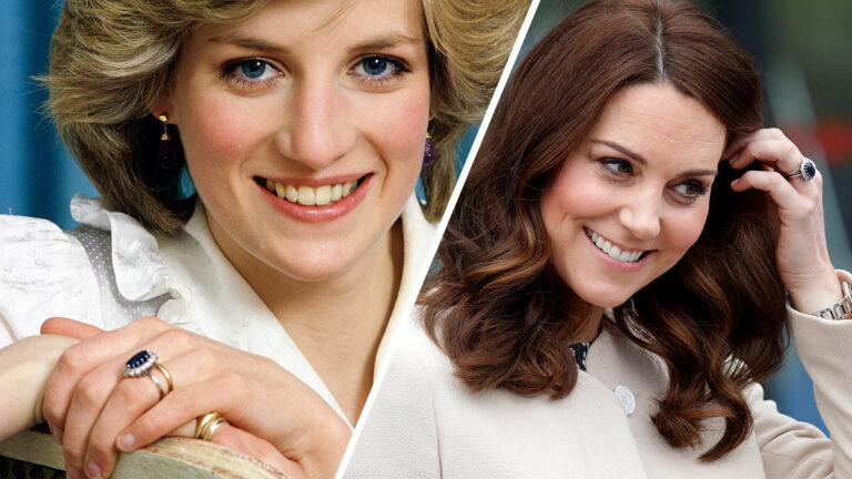 Diana & Kate Middleton wearing the sapphire ring