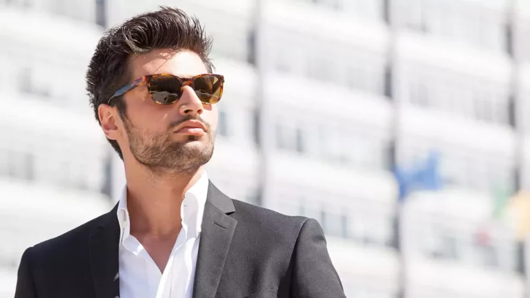 Guy flaunting stylish sunglasses