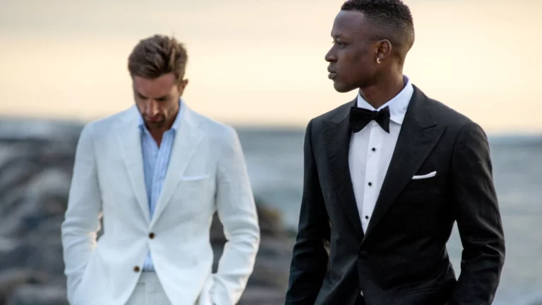 2 men wearing tuxedos Wedding Attire for Men